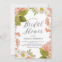 Oranje Waterverf Hydrangea Bloemen Vrijgezellenfee Kaart