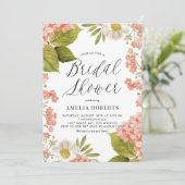 Oranje Waterverf Hydrangea Bloemen Vrijgezellenfee Kaart (Staand voorkant)