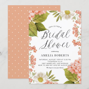 Oranje Waterverf Hydrangea Bloemen Vrijgezellenfee Kaart