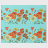 Oranje Waterverf in Shabby Poppy Wrapping Paper Aq Cadeaupapier (Vlak)