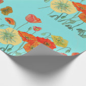 Oranje Waterverf in Shabby Poppy Wrapping Paper Aq Cadeaupapier (Hoek)