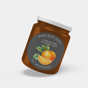 Oranje Waterverf Jam Label Canning Sticker