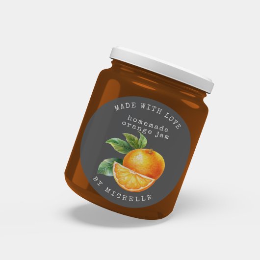 Oranje Waterverf Jam Label Canning Sticker