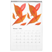 Oranje waterverf kunstkalender Sacha Grossel Kalender (Feb 2026)