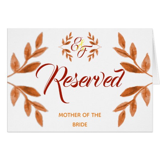 Oranje Waterverf leder gereserveerde zitplaats bru (Voorkant Horizontaal)