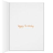 Oranje waterverf leuke artistieke verjaardag (Binnen (Rechts))