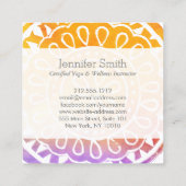 Oranje Waterverf Mandala Yoga en Wellness Vierkante Visitekaartje (Achterkant)