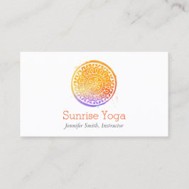 Oranje Waterverf Mandala Yoga en Wellness Visitekaartje