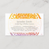 Oranje Waterverf Mandala Yoga en Wellness Visitekaartje (Achterkant)