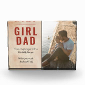 Oranje Waterverf Meisje Papa Script Vaderdag Fotoblokken (Voorkant)