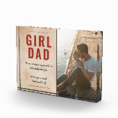 Oranje Waterverf Meisje Papa Script Vaderdag Fotoblokken (Rechts)