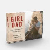 Oranje Waterverf Meisje Papa Script Vaderdag Fotoblokken (Links)