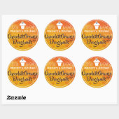Oranje Waterverf Moderne cupcake Cake Pastry Label (Vel)
