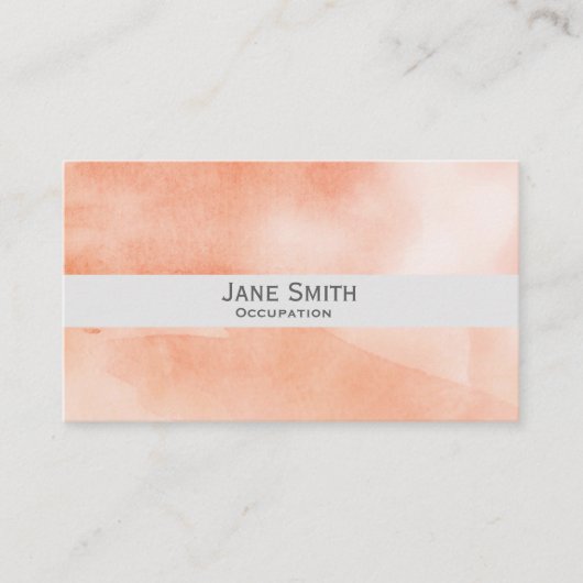 Oranje waterverf moderne stijlvolle visitekaartje (Voorkant)