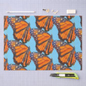Oranje Waterverf Monarch Butterflies in Blue Sky Tissuepapier (Craft)