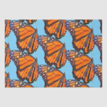 Oranje Waterverf Monarch Butterflies in Blue Sky