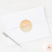 Oranje Waterverf Monogram Name Script Ronde Sticker (Envelop)