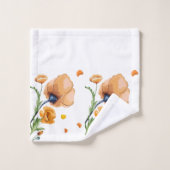 Oranje waterverf papaver bad handdoek (Wasdoekje)