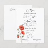 Oranje Waterverf papaver minimalistisch (Voorkant / Achterkant)