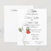 Oranje Waterverf papaver minimalistisch (Voorkant / Achterkant)