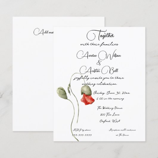 Oranje Waterverf papaver minimalistisch