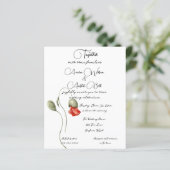 Oranje Waterverf papaver minimalistisch (Staand voorkant)