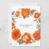  Oranje Waterverf Pioenrozen Bruiloft Kaart (Achterkant)