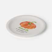 Oranje Waterverf pompoen eerste verjaardag Papieren Bordje (Gekanteld)