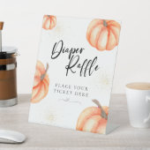 Oranje Waterverf Pompoen Luier Raffle Teken Reclamebord Met Voetstuk (Insitu)