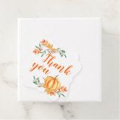 Oranje Waterverf pompoen val bladeren dank u Bedankjes Labels (In situ)