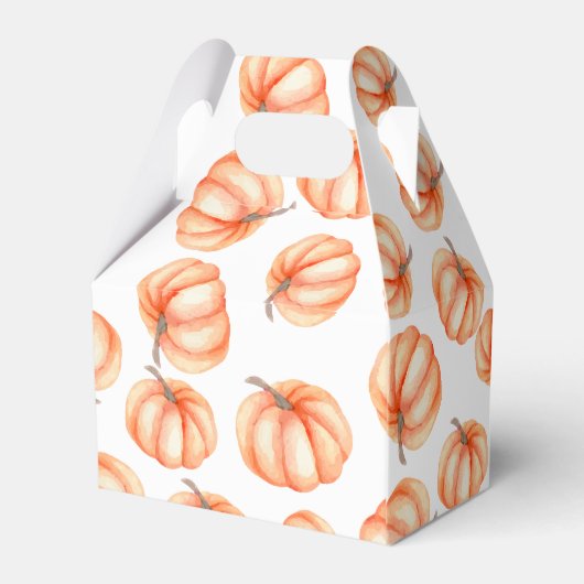 Oranje Waterverf pompoenpatroon Bedankdoosjes (Achterkant)