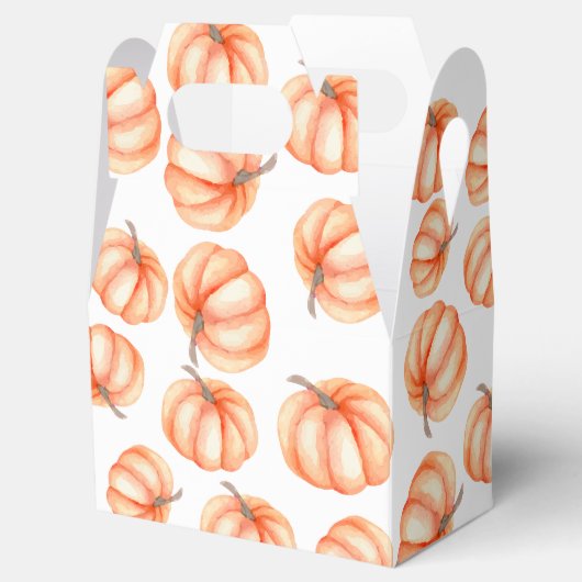 Oranje Waterverf pompoenpatroon Bedankdoosjes (Geopend)