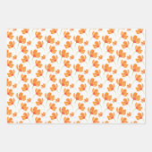 Oranje Waterverf Poppies Patroon Inpakpapier Vel (Voorkant 3)