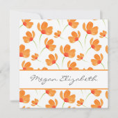 Oranje Waterverf Poppies Patroon Notitiekaartje (Voorkant)