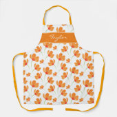 Oranje Waterverf Poppies Patroon Schort (Voorkant)