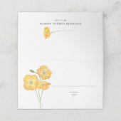 Oranje Waterverf Poppies Summer Floral Wedding Plaatskaartje (Buitenkant ongevouwen)