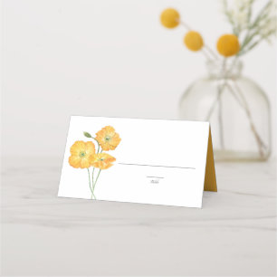 Oranje Waterverf Poppies Summer Floral Wedding Plaatskaartje