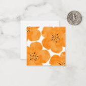 Oranje Waterverf Poppy 2 Notitiekaartje (Voorkant / Achterkant in situ)
