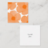 Oranje Waterverf Poppy 3 Notitiekaartje (Voorkant / Achterkant)