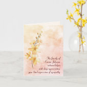 Oranje Waterverf Posy Sympathie Kaart (Gele Bloem)