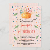 oranje Waterverf Pumpkin Birthday Kaart (Voorkant / Achterkant)