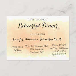 Oranje waterverf - repetities tijdens het diner kaart