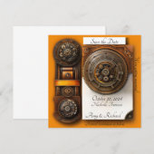  Oranje Waterverf Sla de datum Kaart op (Voorkant / Achterkant)