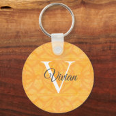 Oranje Waterverf Sleutelhanger (Voorkant)