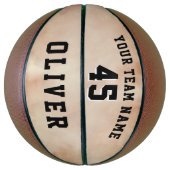 Oranje Waterverf Speler Team Naam Nummer Basketbal (Verticaal)