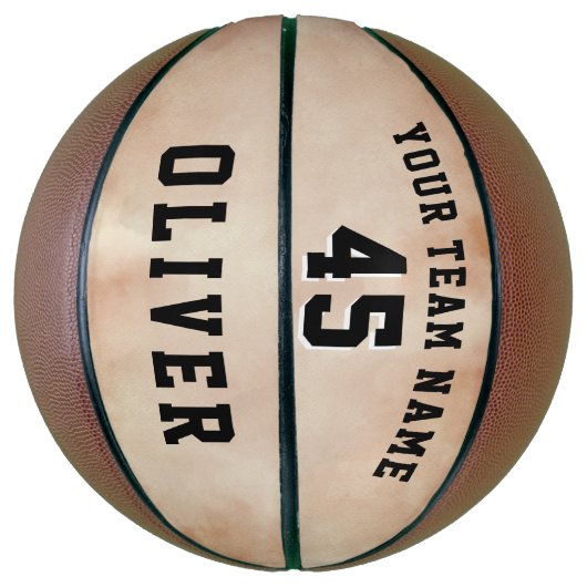 Oranje Waterverf Speler Team Naam Nummer Basketbal (Verticaal)