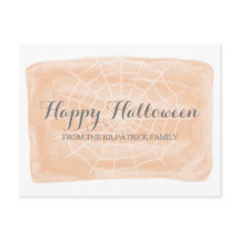 Oranje Waterverf Spider Web Halloween Briefkaart