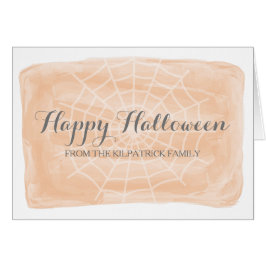 Oranje Waterverf Spider Web Halloween Kaart