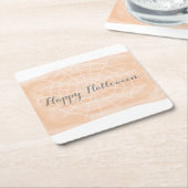 Oranje Waterverf Spider Web Halloween Kartonnen Onderzetters (Schuin)