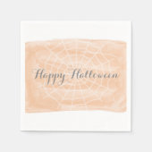 Oranje Waterverf Spider Web Halloween Servet (Voorkant)